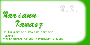 mariann kamasz business card